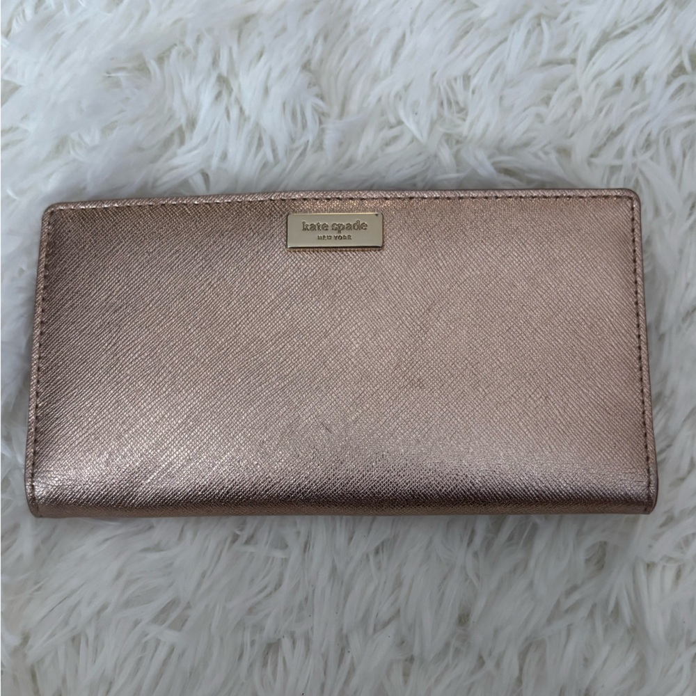 Kate Spade Metallic Rose Gold Wallet